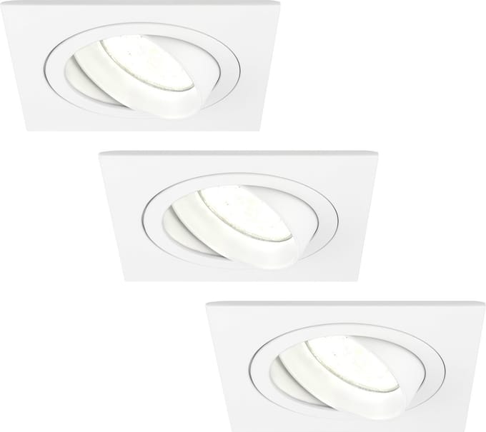 Ledvion - 3X LED Inbouwspot Sevilla - Dimbaar - 3W - 4000K - Ø92 mm - Wit