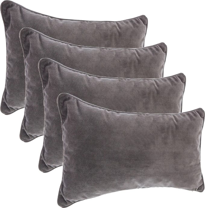Atmosphera Bank/sierkussens Sophia - 4x stuks - 30 x 50 cm - polyester met rits