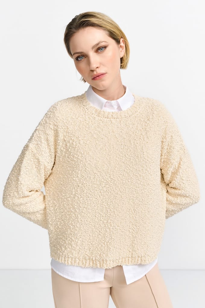 Rich & Royal Slub Yarn Crew Neck Pearl White Taglia: M | Maglioni a maglia Outlet | Donna | Bianco