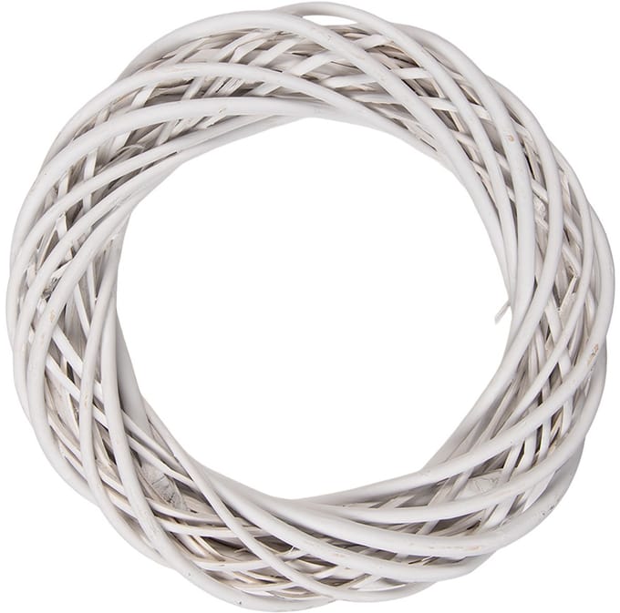 Clayre & Eef Krans Ø 30x6 cm Wit Rotan