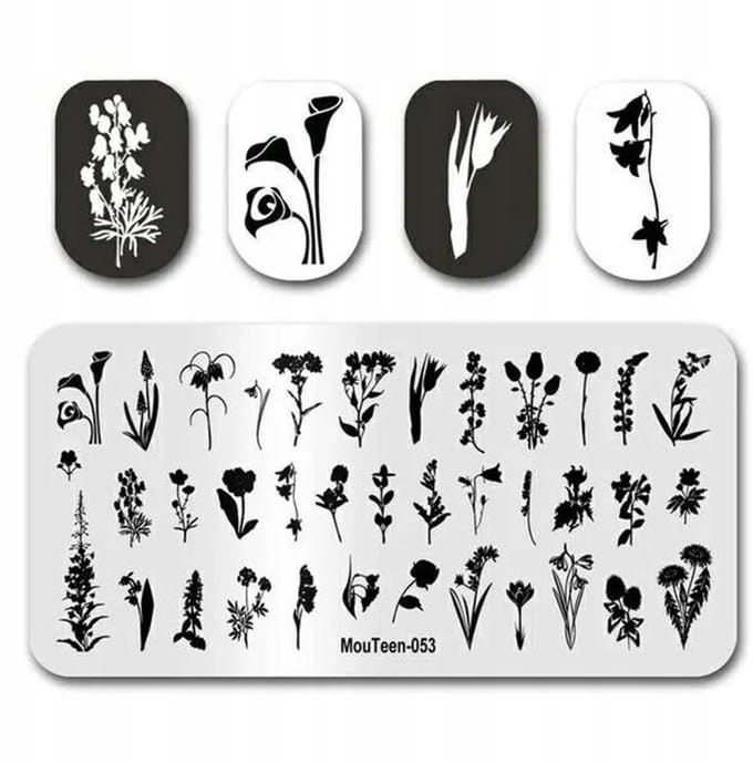 Born Pretty MouTeen - Nagelstempelplaat - Kwiatki - 12x6 cm