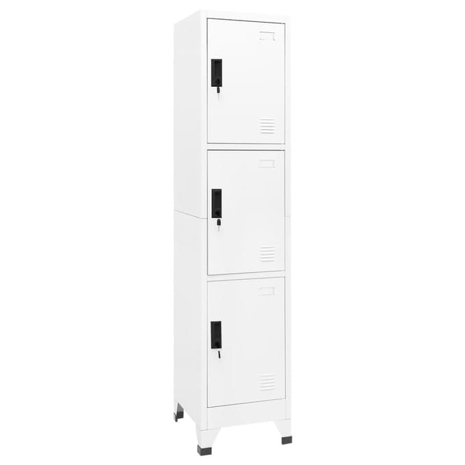 vidaXL - Lockerkast - 38x45x180 - cm - staal - wit