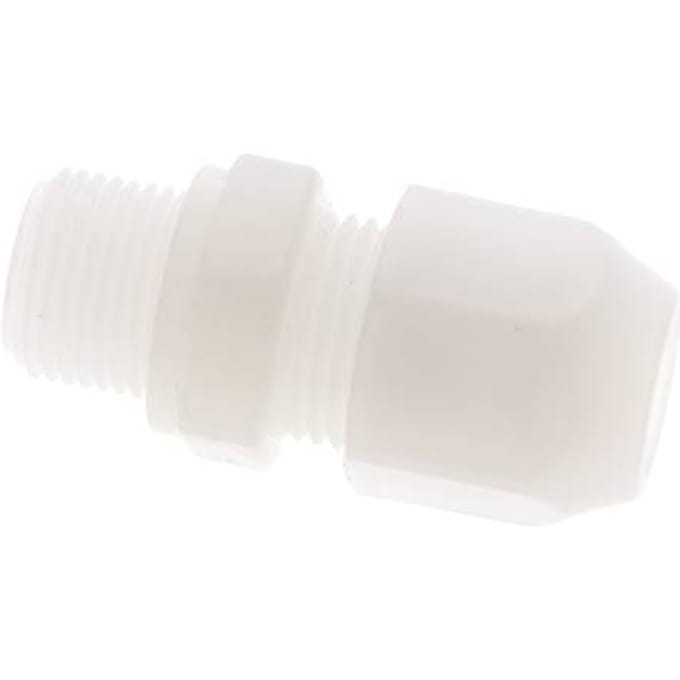9x12mm & G3/8'' PVDF rechte slangkoppeling met buitendraad 10bar/145psi
