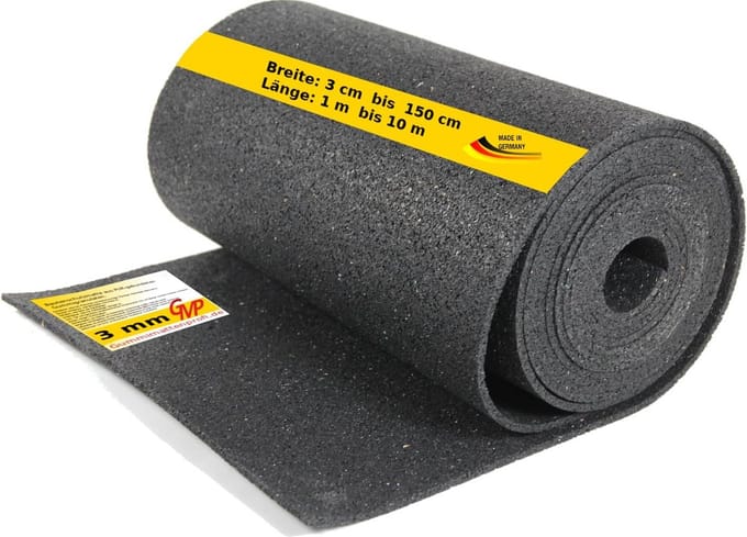 Bouwbeschermingsmat van rubbergranulaat 6 mm 200 mm x 3 m