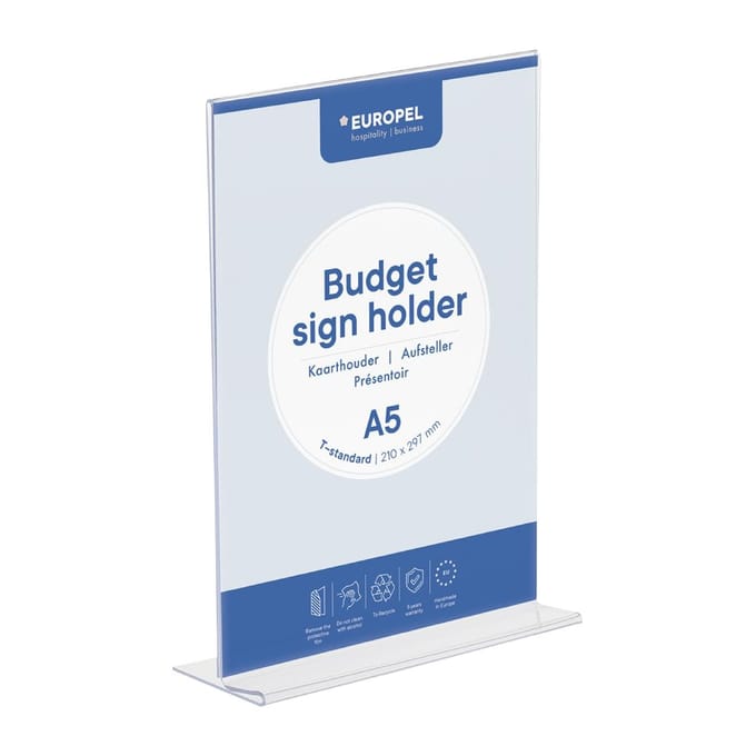 Kaarthouder Europel - Budget T-standaard - A5 - 14,8 x 21 cm - Acryl