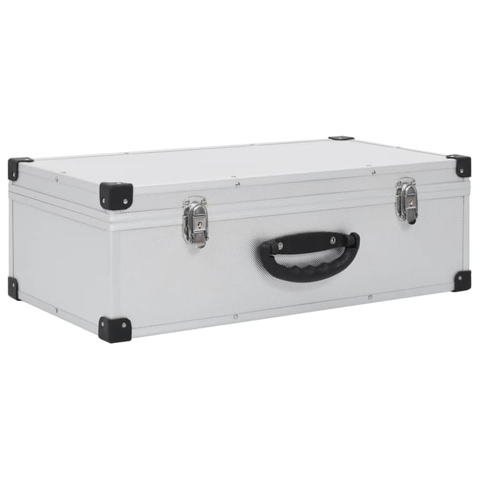 vidaXL - Cd-koffer - voor - 80 - cd's - aluminium - ABS - zilverkleurig