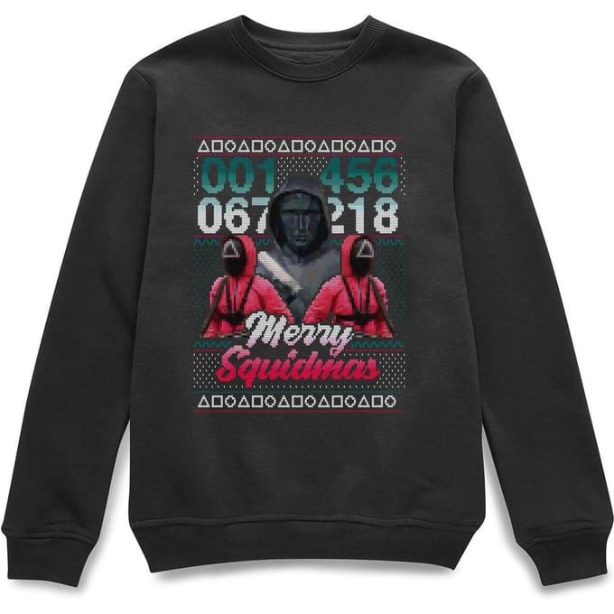 Squid Game Merry Squidmas Unisex Christmas Jumper - Black - S