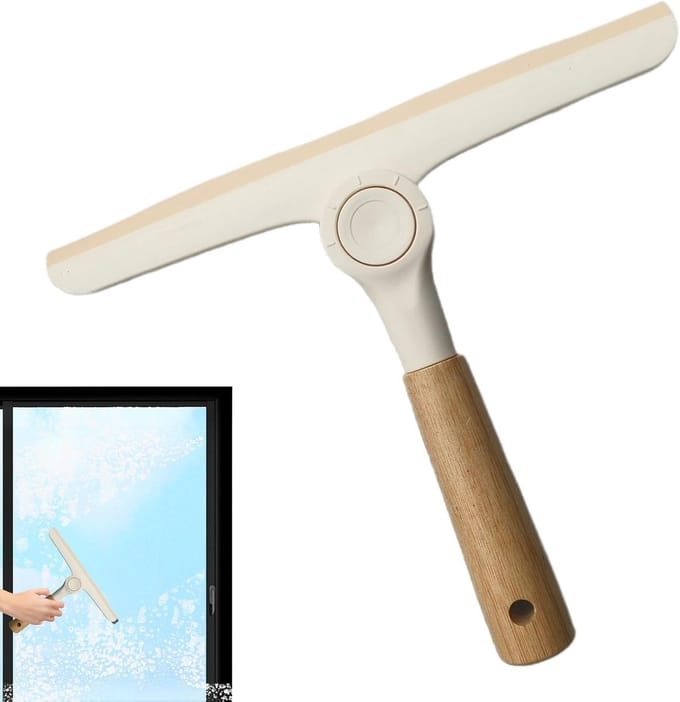 Douchewisser Glas - Raamtrekker - Streeploos Reinigen - Flexibele Hoek - 24 cm - Grijs