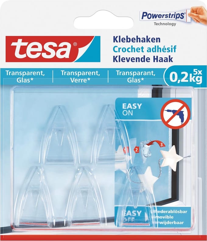 Klevende haak tesa 0.2kg transparant | 10 stuks
