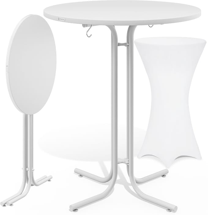 Casaria Statafel - Inclusief Hoes Inklapbaar 80x110cm Metaal - Wit