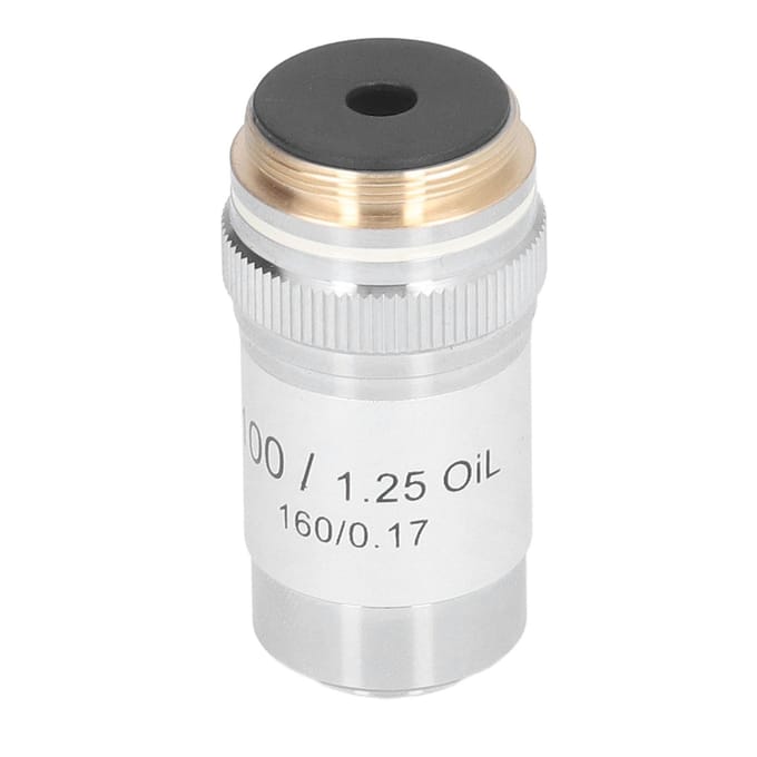 Achromatisch Objectief Messing Verchroomd 100X Hoge Vergroting Microscooplens Interface 20,2 mm