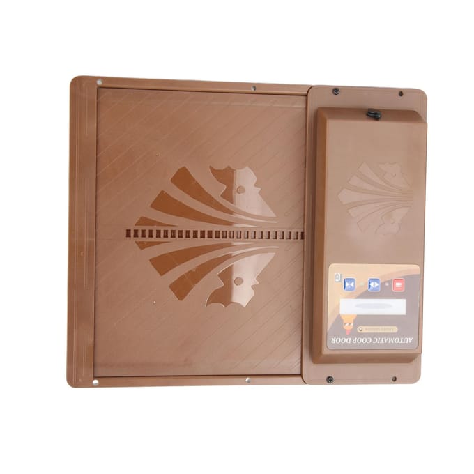 Zonnepaneel Automatische Kippenhokdeur USB Horizontaal Open 3-in-1 Automatische Kippenhokdeur bruin