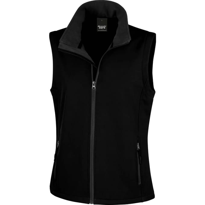 Result Women´s Printable Soft Shell Bodywarmer RT232F - Black/Black - M