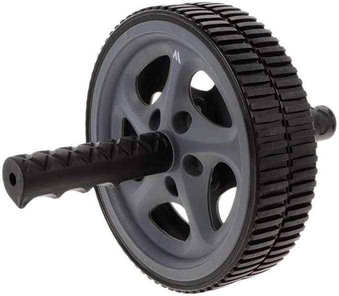 Buikspierwiel - Ab roller - Core training - Dubbel wiel ontwerp - Compact formaat - Zwart grijs