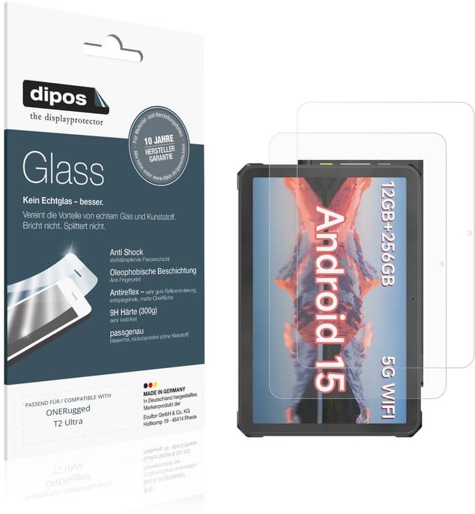 dipos – 2x Matte Pantserfolie geschikt voor ONERugged T2 Ultra | 9H Screenprotector