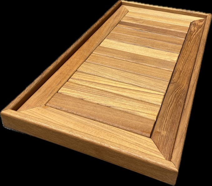 Teak houten wijn / boot tafel, opstaande rand