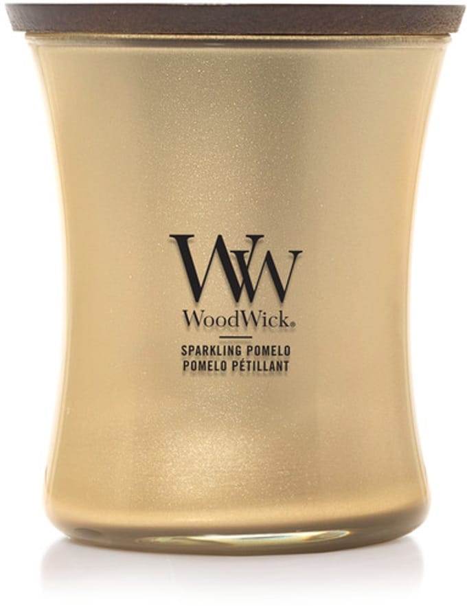 WoodWick - Precious Metals - Sparkling Pomelo - Medium Geurkaars - Goud