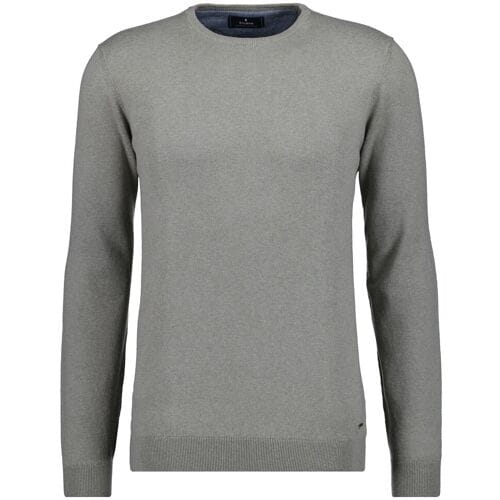 Ragman Trui Supersoft Knit Pullover Knitted Elbow Patches Taupe / male