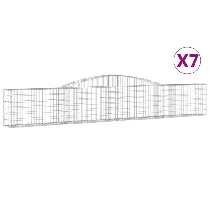 vidaXL - Schanskorven - 7 - st - gewelfd - 400x30x60/80 - cm - ijzer