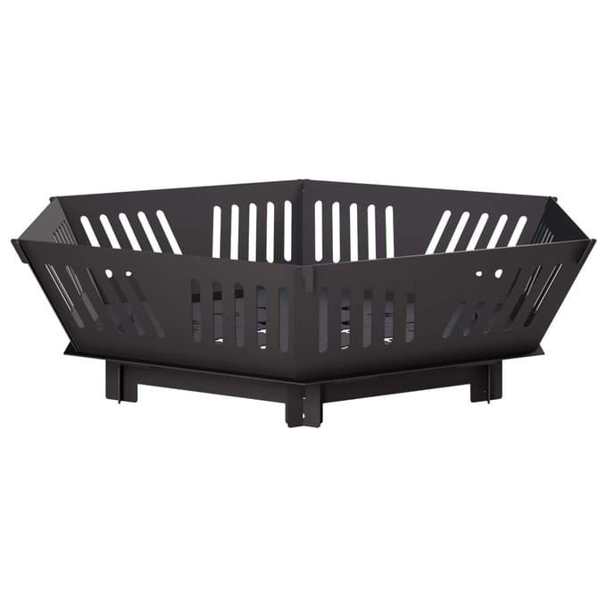vidaXL - Vuurkorf - Zwart - 80 - x - 80 - x - 23 - cm - Staal