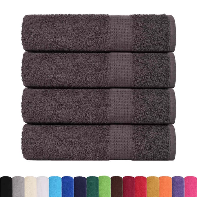 vidaXL - Douchehanddoeken - FROGN - 4 - st - 70x140 - cm - 360 - g/m² - antraciet