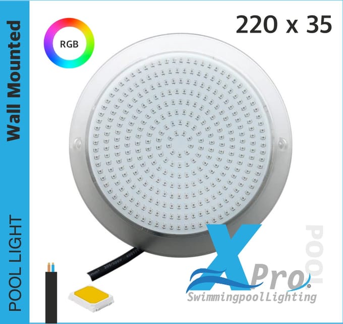 XPRO POOL | Zwembadlamp Opbouw LED |12V AC | 35W | RGB
