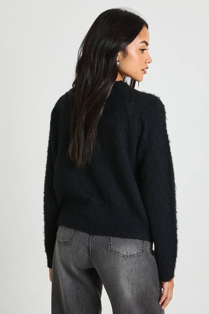 boohoo Dames Versierd Bloemdetail Geborsteld Gebreid Cardigan | Black | Maat: Medium