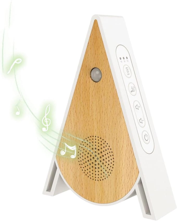Geluidsmachine - Slaapbox Ontspanning - Rustgevende Sfeer - Bewegingsmelder Natuurgeluiden - 11.9 cm x 15.8 cm - Wit