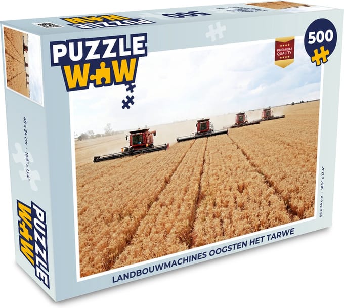 Puzzel Landbouwmachines oogsten het tarwe - Legpuzzel - Puzzel 500 stukjes