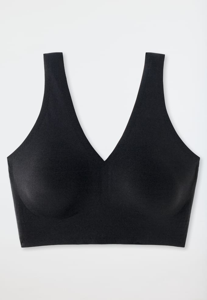 Schiesser Invisible Soft Bustier - uitneembare pads naadloos - Dames - Beha zwart