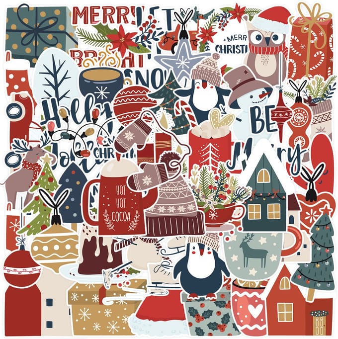 Meer Leuks - Kerststickers - 50 stuks - Set 3 - Christmas stickers