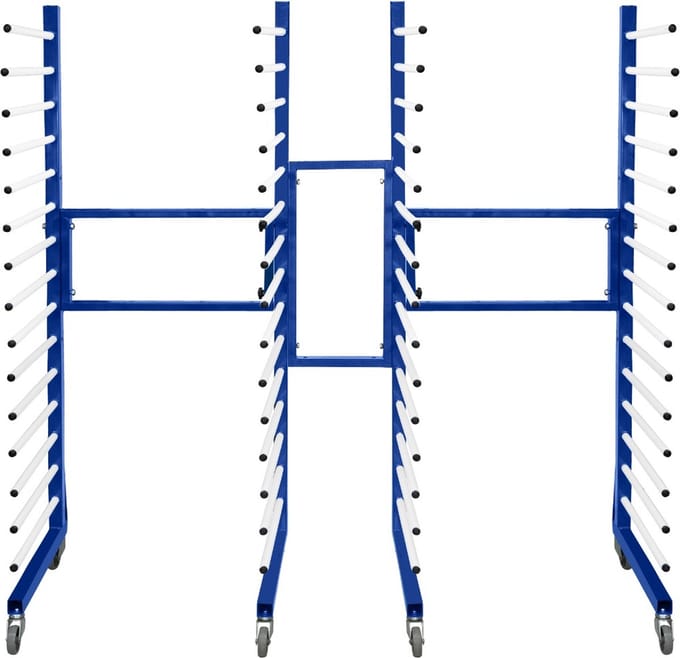 Combi spray droogrek trolley set - blauw - 1,8m - 2-weg connector