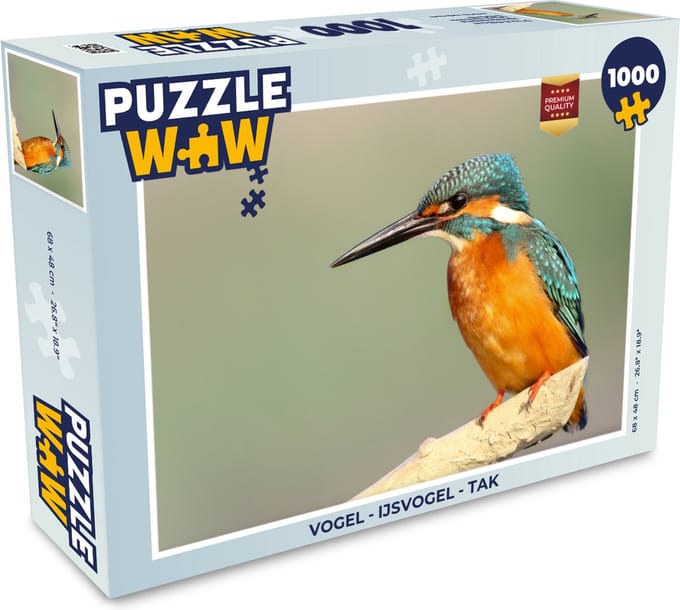 Puzzel Vogel - IJsvogel - Tak - Legpuzzel - Puzzel 1000 stukjes volwassenen