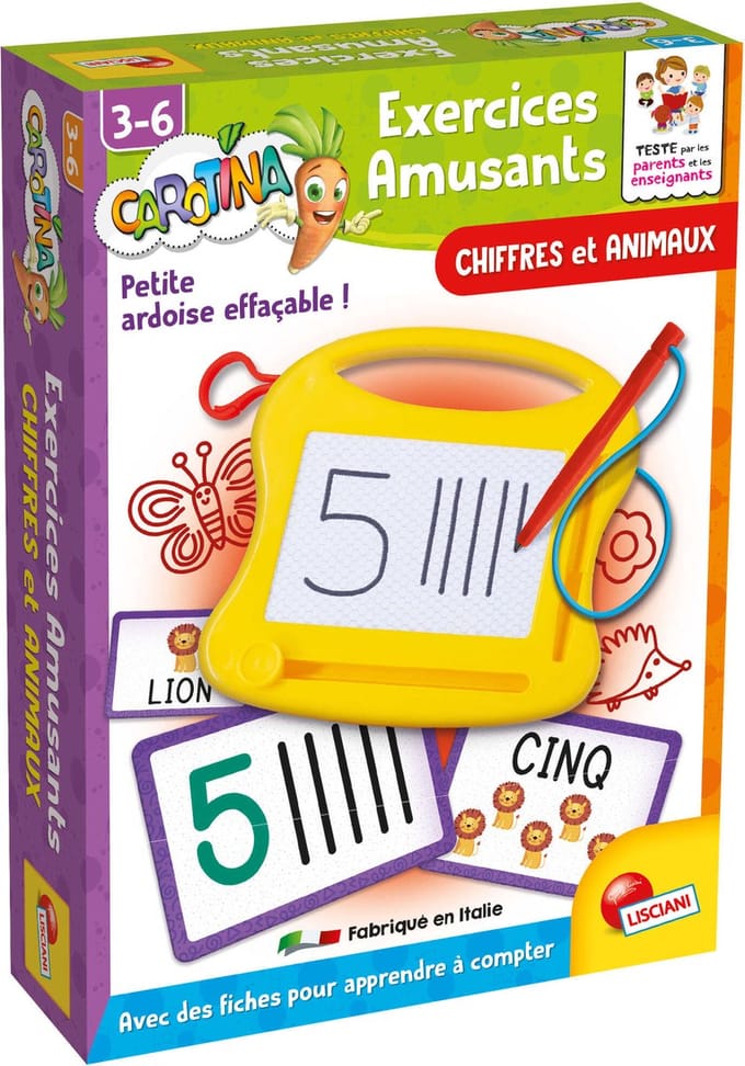 Lisciani - Carotina - exercices amusants chiffres et animaux - Fr