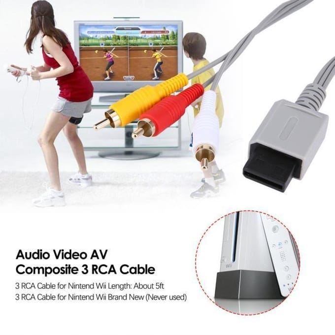 Câble AV - Nintendo - Wii - 1,8m - RCA - Haute qualité wit