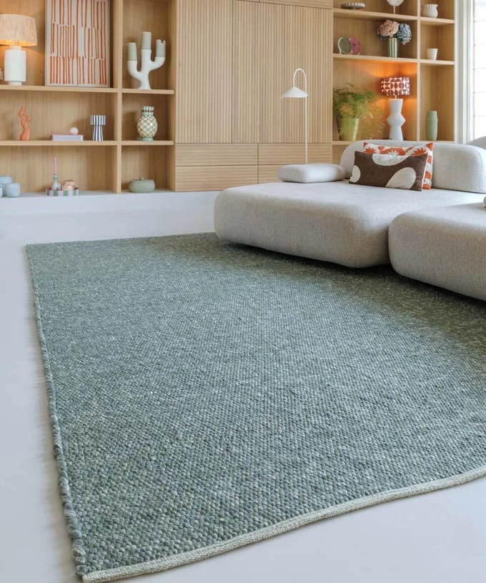 Wollen vloerkleed - Silvull groen 80x150
