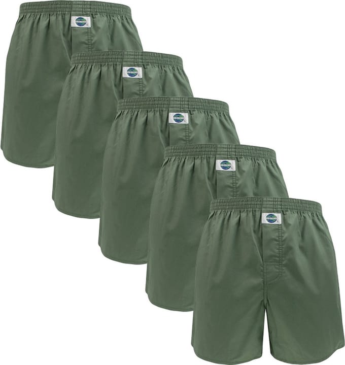 DEAL heren 5P wijde boxershorts groen