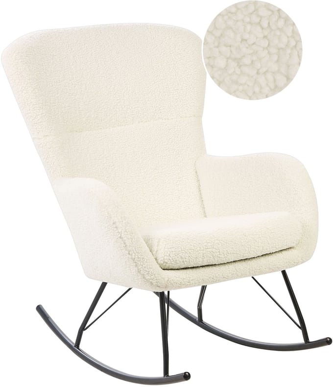 ANASET - Schommelstoel - Crème - Bouclé
