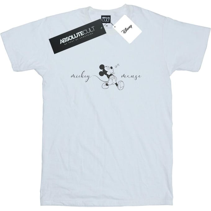 Disney Heren Mickey Mouse Fluitje T-Shirt (Wit)