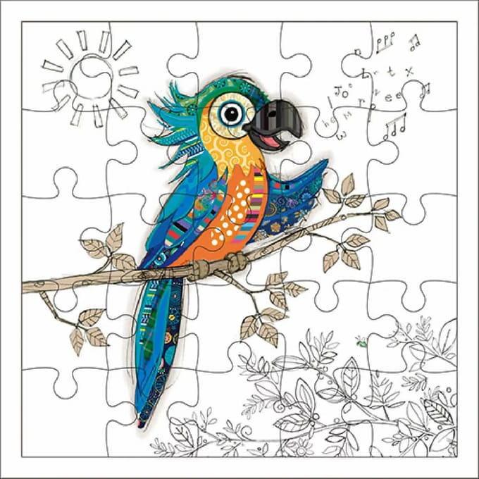 Papegaai puzzelkaart Kiub Kook