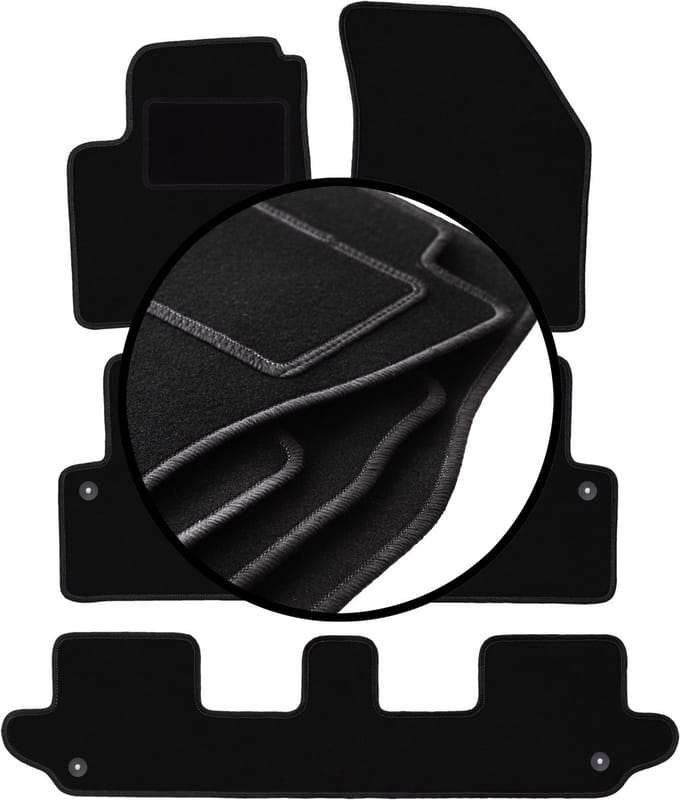 Set velours vloermatten voor: Volvo XC90 I SUV 7-zits (2002-2014)
