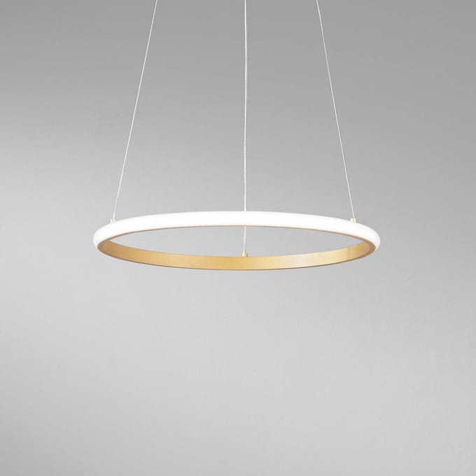 Luce Ambiente Design LED hanglamp Axis, Ø 40 cm, goudkleurig, metaal, CCT