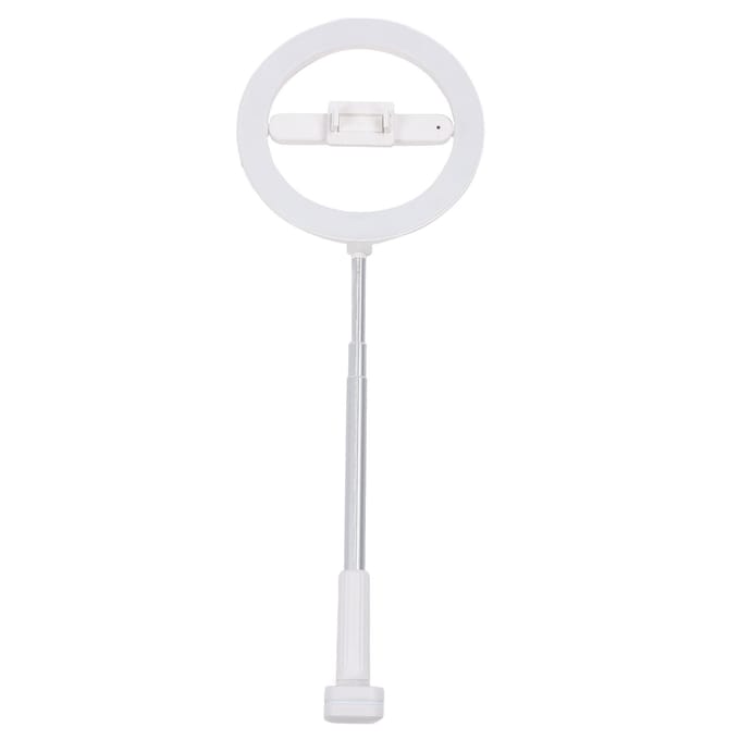 Ringlamp met Klemstandaard Overhead Telefoonhouder Dimbare 3 Kleurtemperatuur 5 Helderheid Oplaadbaar white