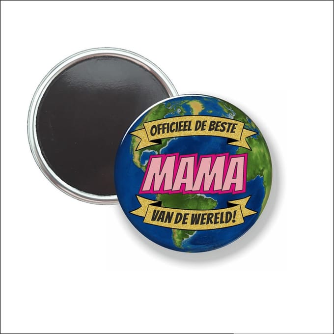 Button Met Magneet 58 MM - Officieel De Beste Mama Van De Wereld - NIET VOOR KLEDING