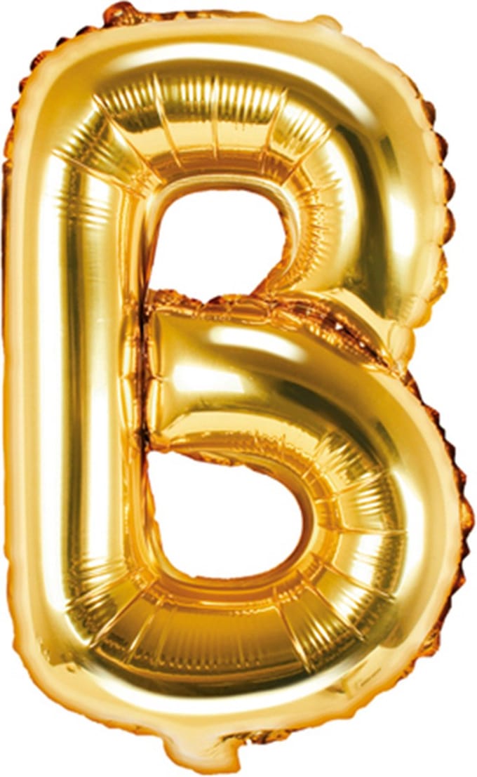 Partydeco - Folieballon Goud Letter B (35 cm)