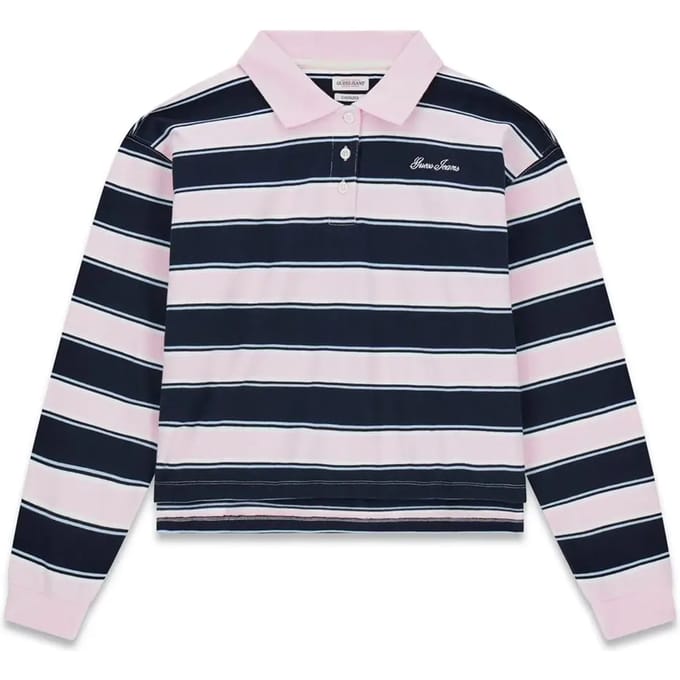 Cropped poloshirt met label-stitching