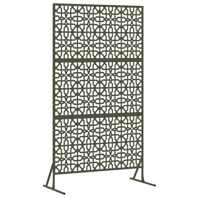 vidaXL - Privacyscherm - 100 - x - 50 - x - 180 - cm - Staal - Olijfgroen