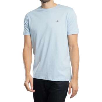 Gant T-Shirt Regular Uni Fine Shield Embroidery Fresh Blue / male