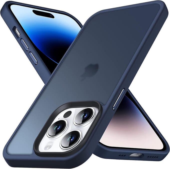 Hoesje Geschikt voor Apple iPhone 14 Pro Max - Matte Back Cover - Donkerblauw