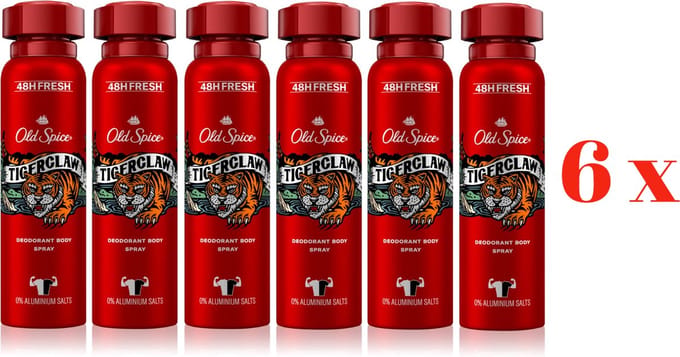 Old Spice Tigerclaw deodorant / bodyspray 6 x 150